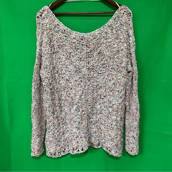 Free People Oversized Multi-Color Crochet Sweater Size XS - Picture 4 of 13